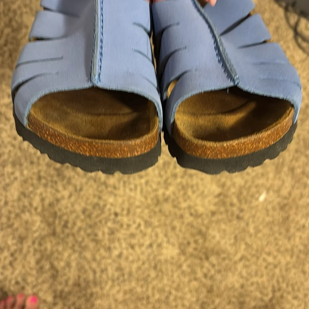 Women's Blue Slide Sandals - Comfortable Casual Slip-On